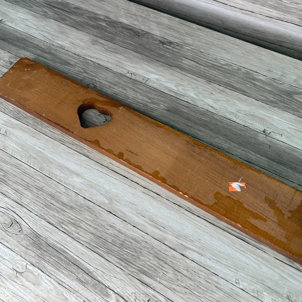 Heart Cut Out Wooden Peg Rack Coat Hat Rack Wall Hanging Country Rustic